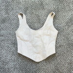 White Corset Crop Top